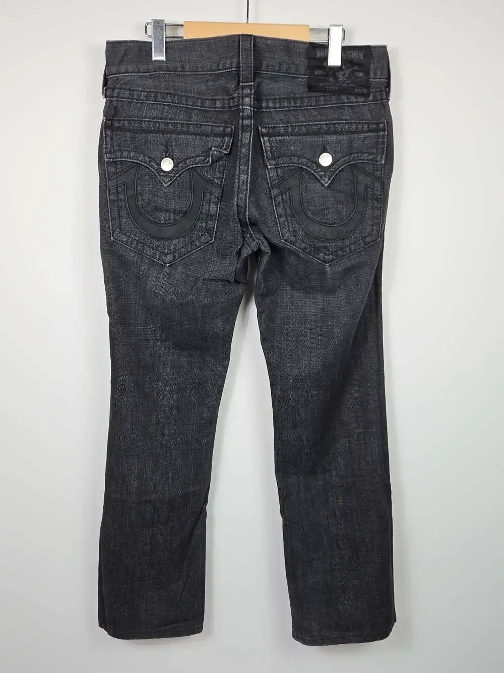 True Religion Billy Black Straight Jeans Made USA Mens 32 Y2K Premium Denim